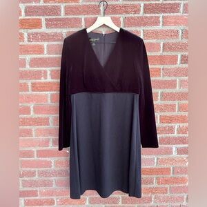 Donna Ricco Black Velvet Long Sleeve Dress